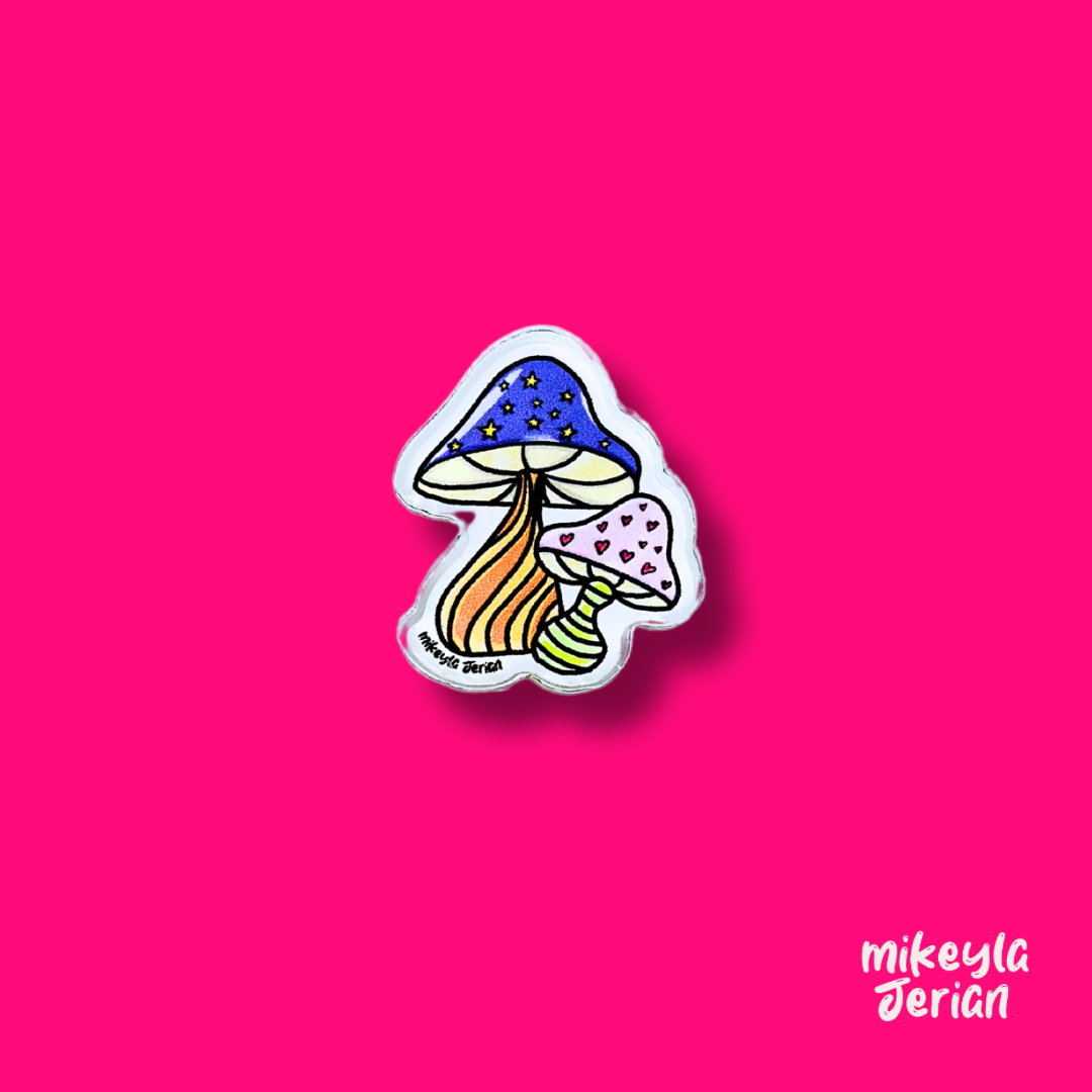 Hippie Fungus- Acrylic Pin