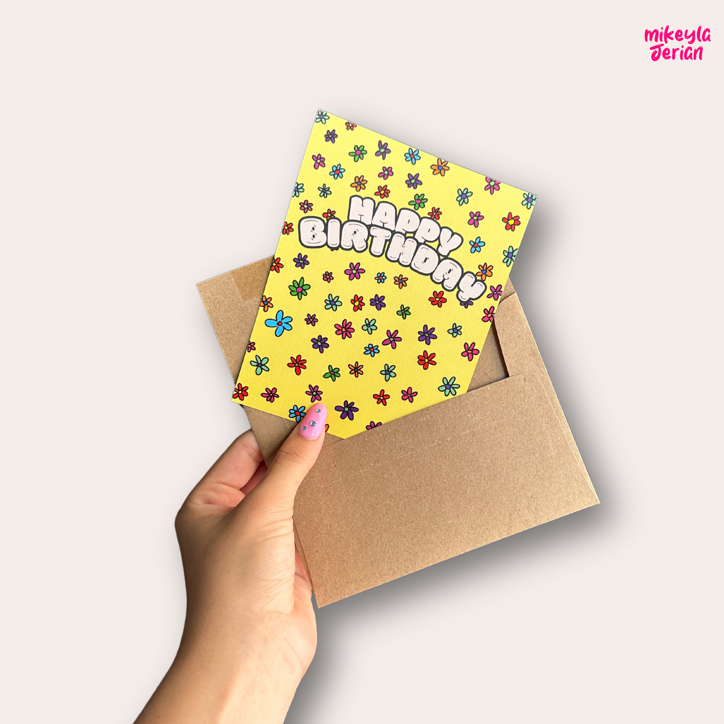 Flower Power HBD- Postcard