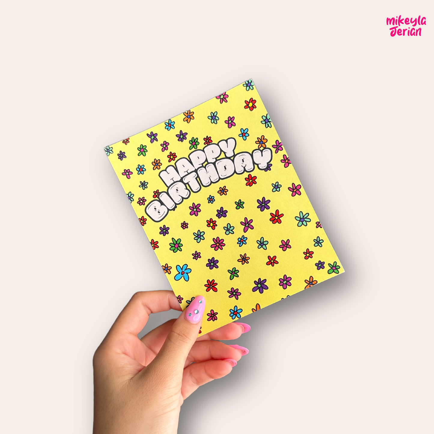 Flower Power HBD- Postcard