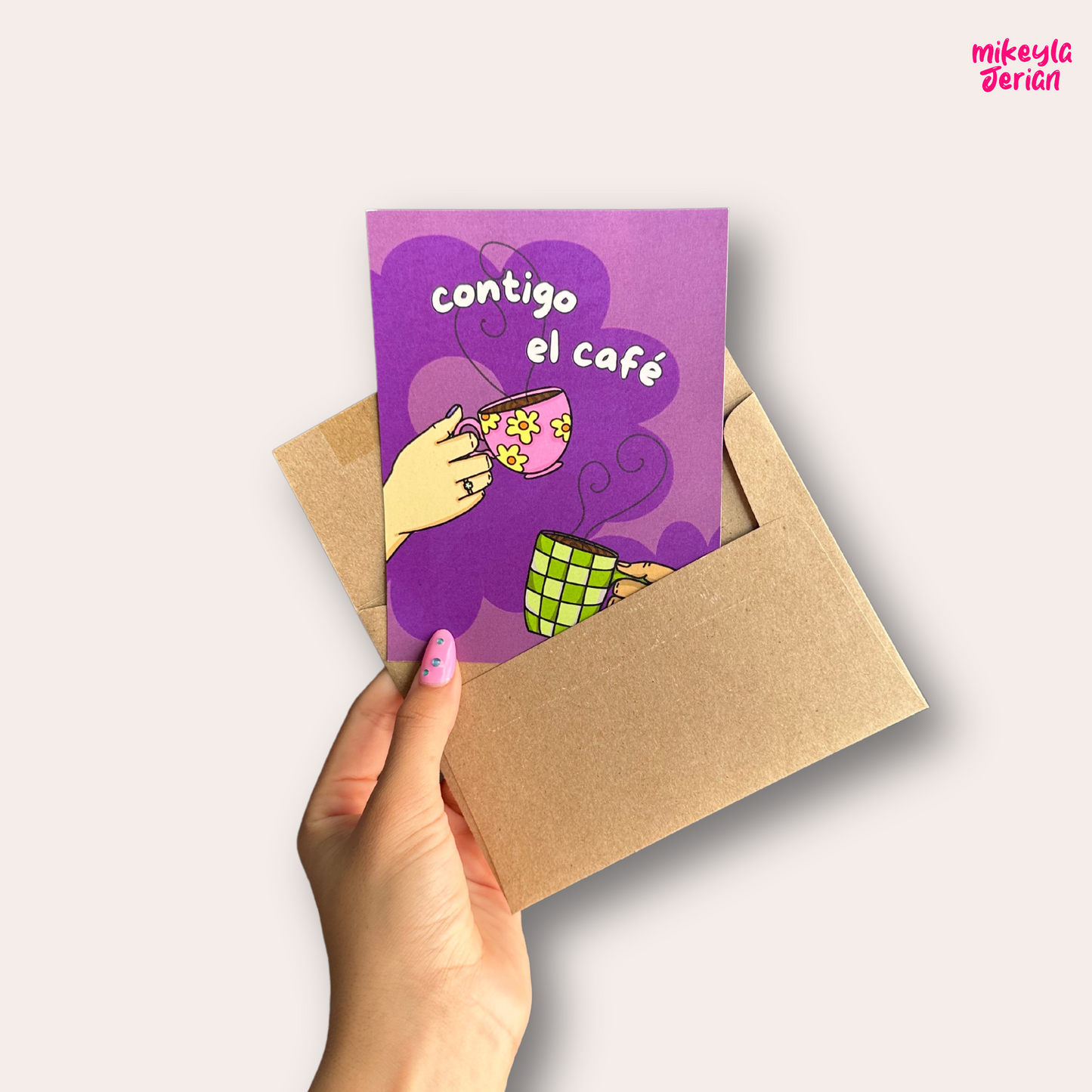 Contigo el CAFÉ- Postcard