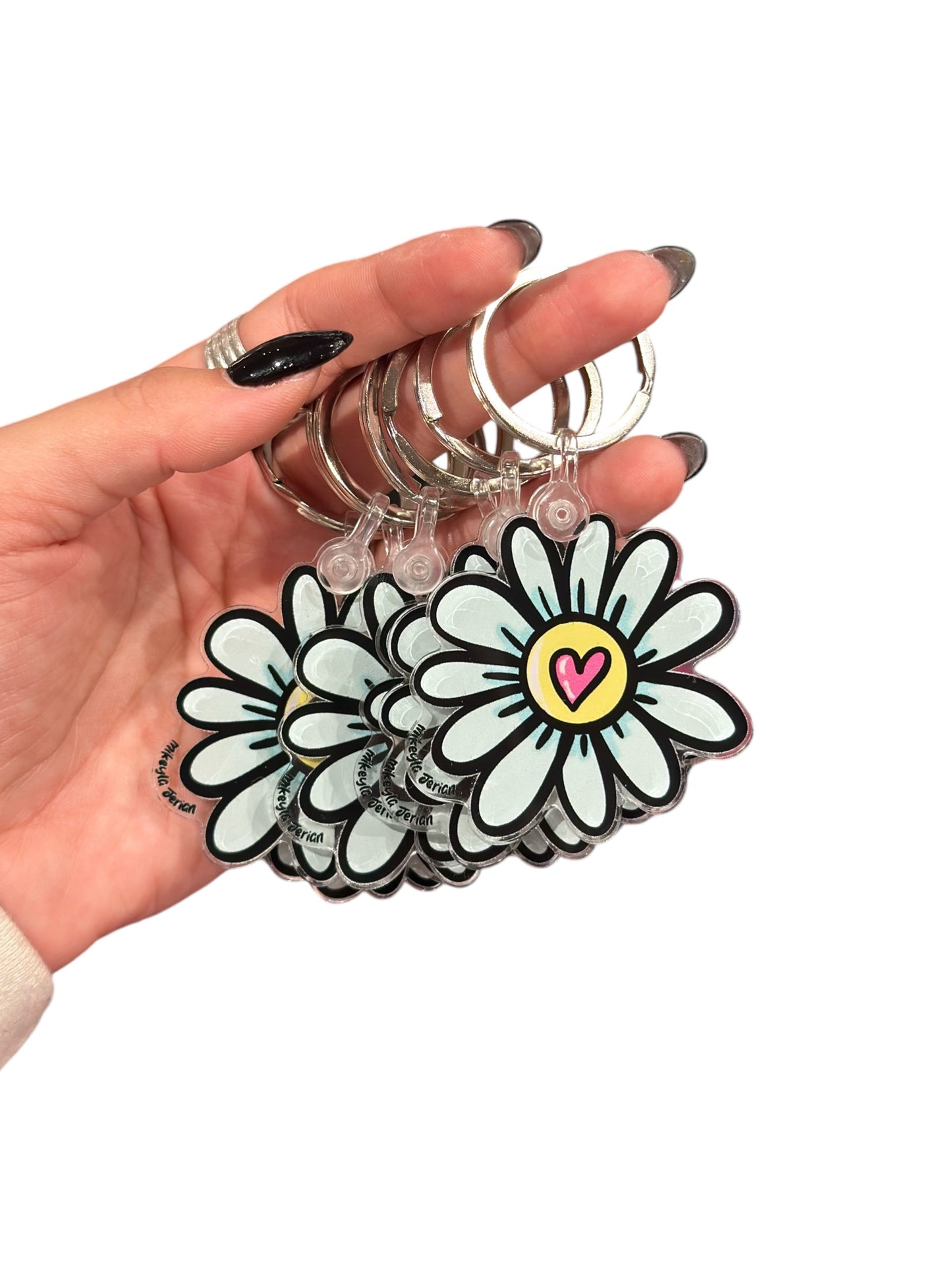 Flor Corazón- Keychain