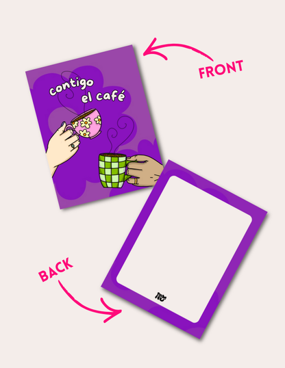 Contigo el CAFÉ- Postcard