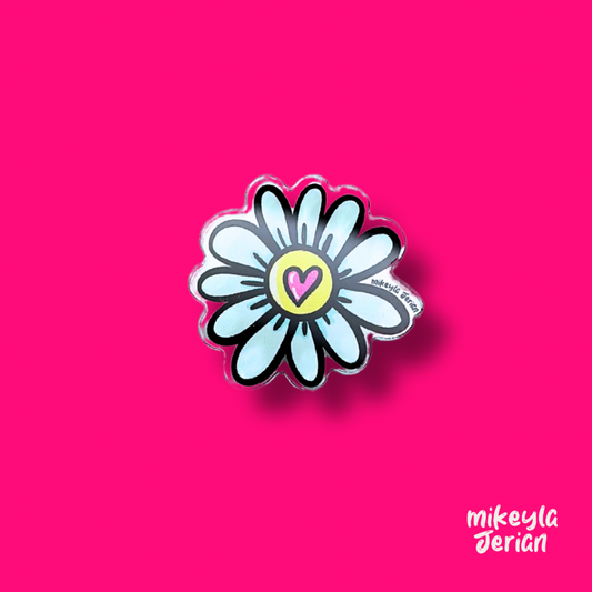 Flor Corazón - Acrylic Pin