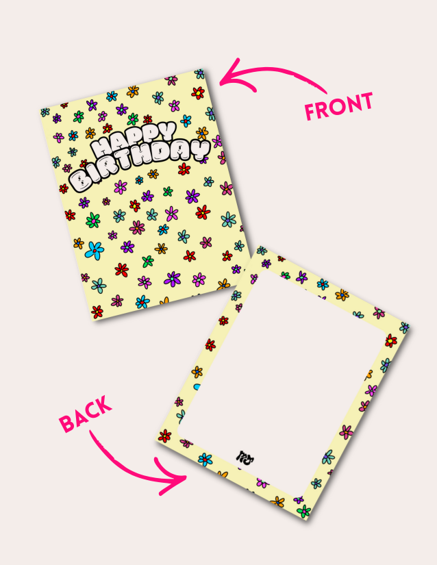 Flower Power HBD- Postcard