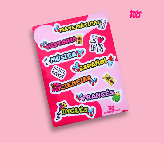 I 🩷PR School Subjects - Sticker Sheet